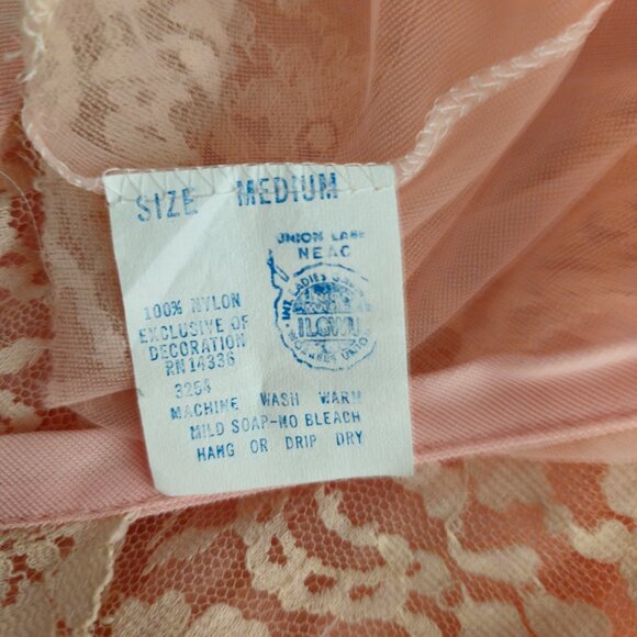 VTG Pink Slip Sheer Dress Size Medium - Picture 6 of 6